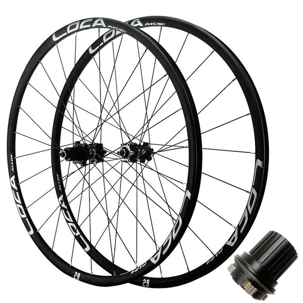 ZXGSXIOU Mountain Bike Wheelset 26'' 27.5'' 29'' Bikes Front Rear Rims QR Disc Brake 12 Speed Cassette Bearing Hub Wheels (Black-Silver, 29inch)