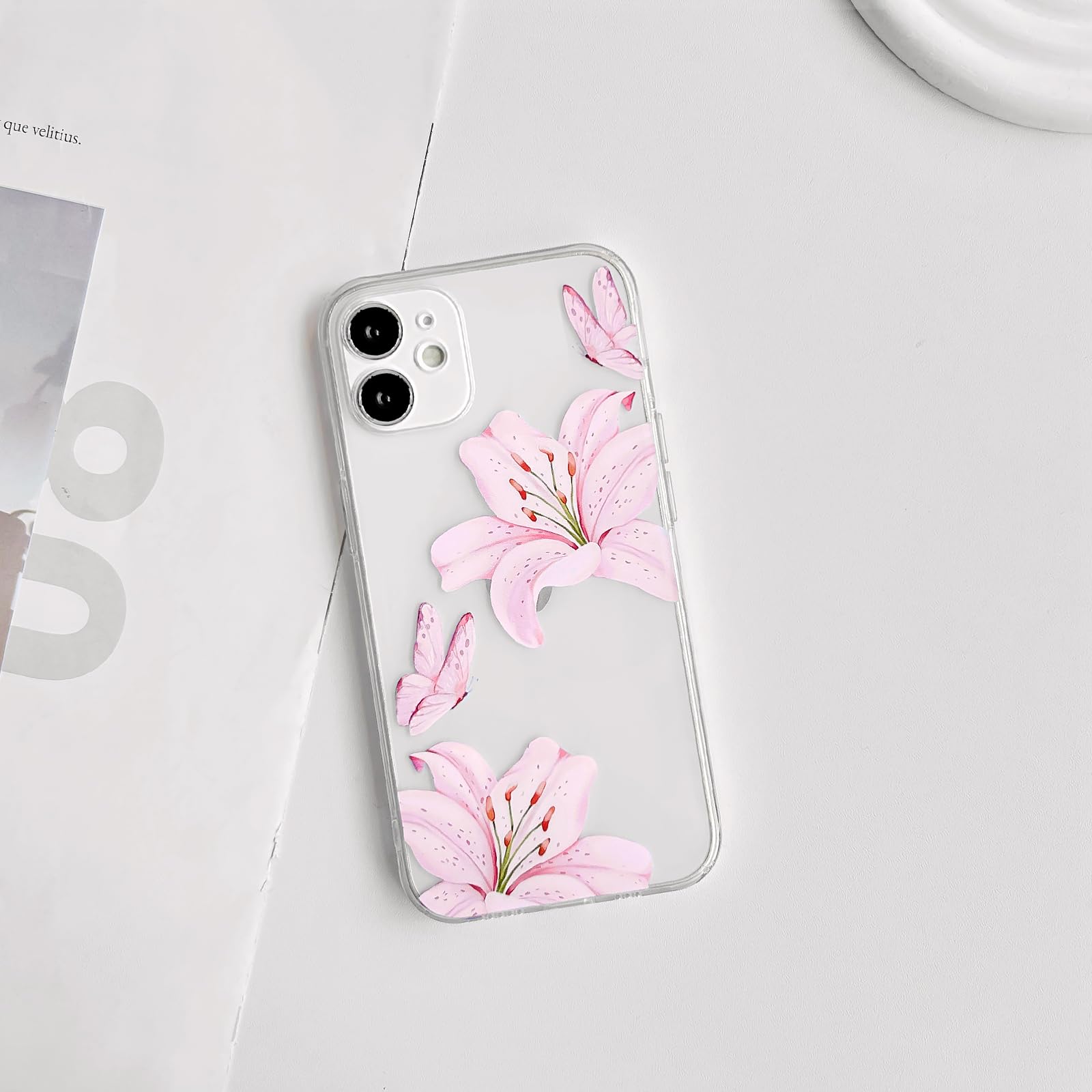 NITITOP IPhone 11 Pro Hülle – Klare TPU-Hülle Mit 3D Schmetterling & Perlen, Stoßfest, Girly Design