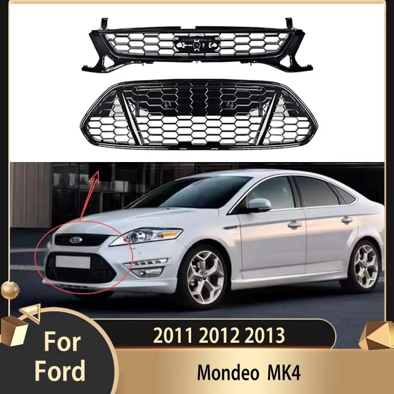 Dla Ford Mondeo 2011 2012 2013 MK4 przedni zestaw korpusu grilla nerkowego dolna siatka kratka pokrywa wykończenia wyścigi grille akcesoria samochodowe