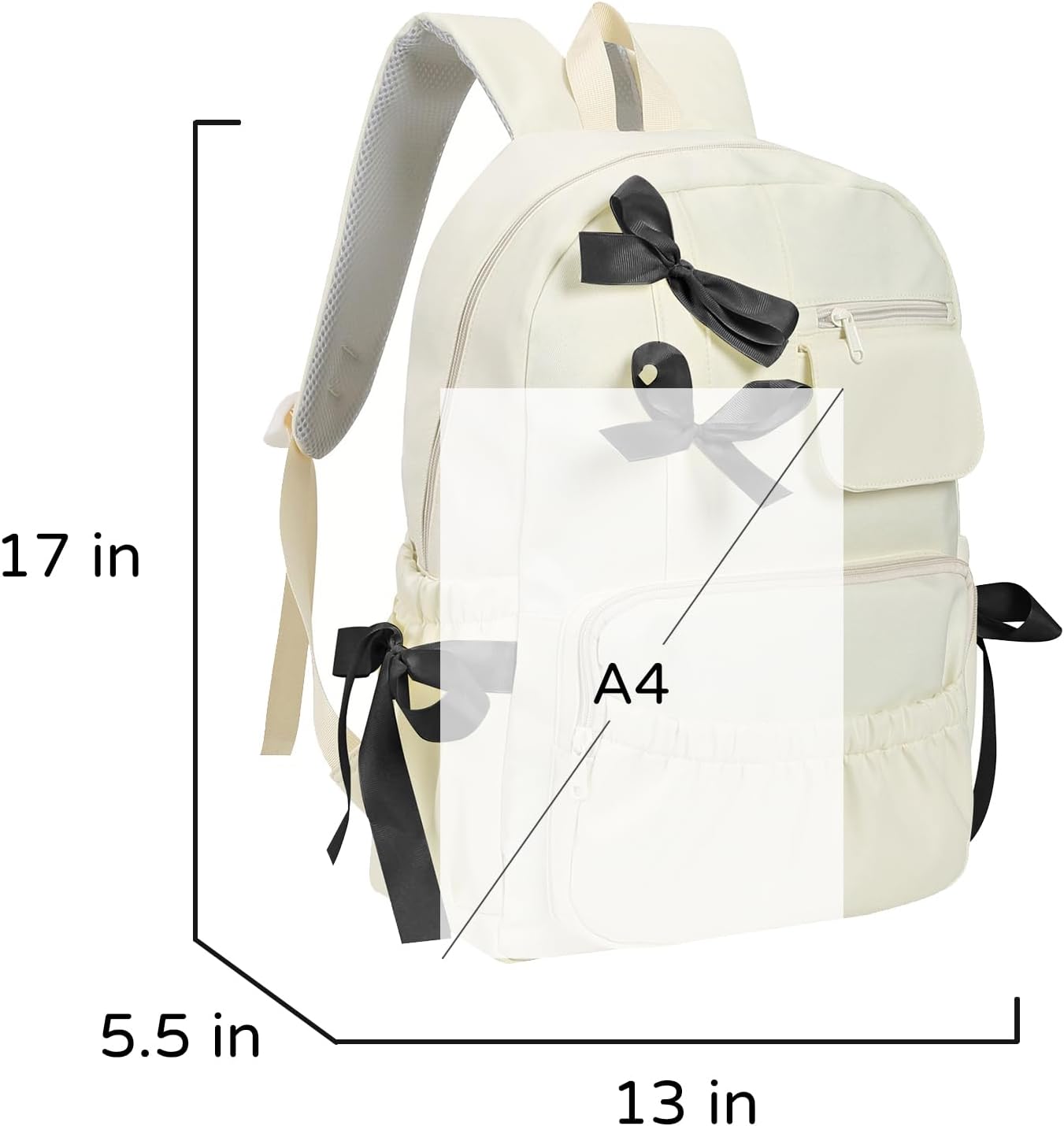 Kawaii Coquette Backpack with Bows for Teen Girls School Bookbag Aesthetic Dance Bag - Image 2