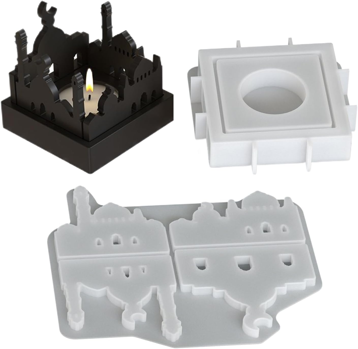 ティーライト キャンドル モールド &ndash; 17.6x17cm シリコン ノンスティック |ハウス形状のイージーリリース鋳造 | DIY