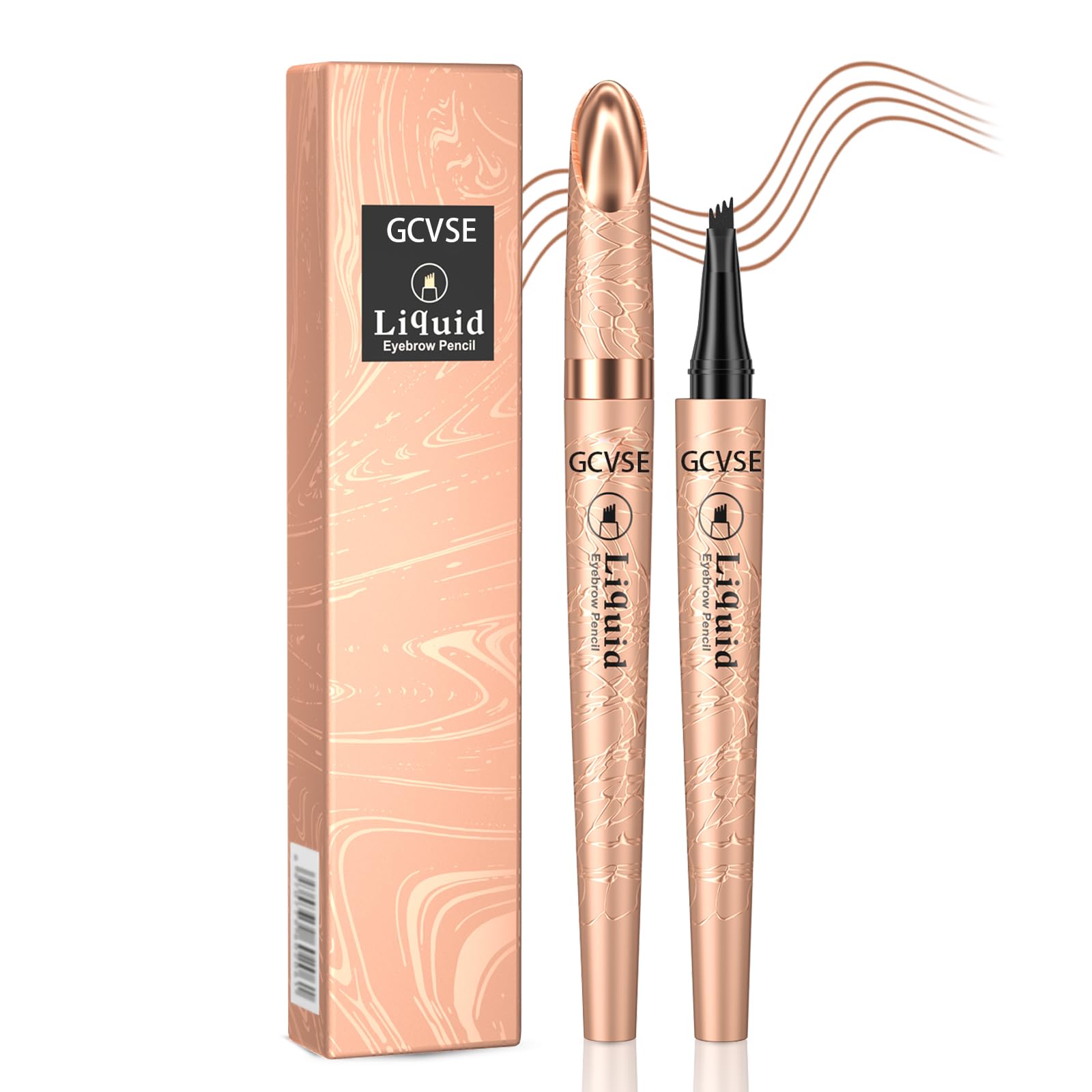 Eyebrow Pencil, Microblading Eyebrow Pencil with 4 Micro-Fork Tips, Long-Lasting Brow, Waterproof, Smudgeproof Brow Pen - Easy Creation of Natural Looking Defined Eyebrows (Light Brown)