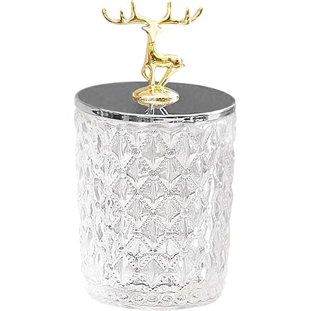 Amazon Co Jp Umoraキャンディーボックス ガラス瓶 鹿 小物入れ アクセサリー収納 蓋付 置物 透明 高級感 装飾 インテリア S ホーム キッチン