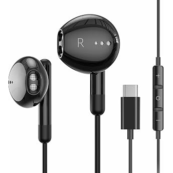 USB C Headphones for iPhone 17 Air 16 15 Plus Pro Max iPad Pro In-Ear