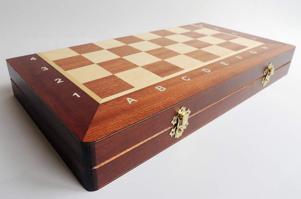 Master of Chess Echiquier Bois Olympique 35 cm - Tournoi Jeu D'échecs - Fait Main Jeu Echec - Echecs en Bois Pliable - Jeux D'echec pour Enfants et Adultes