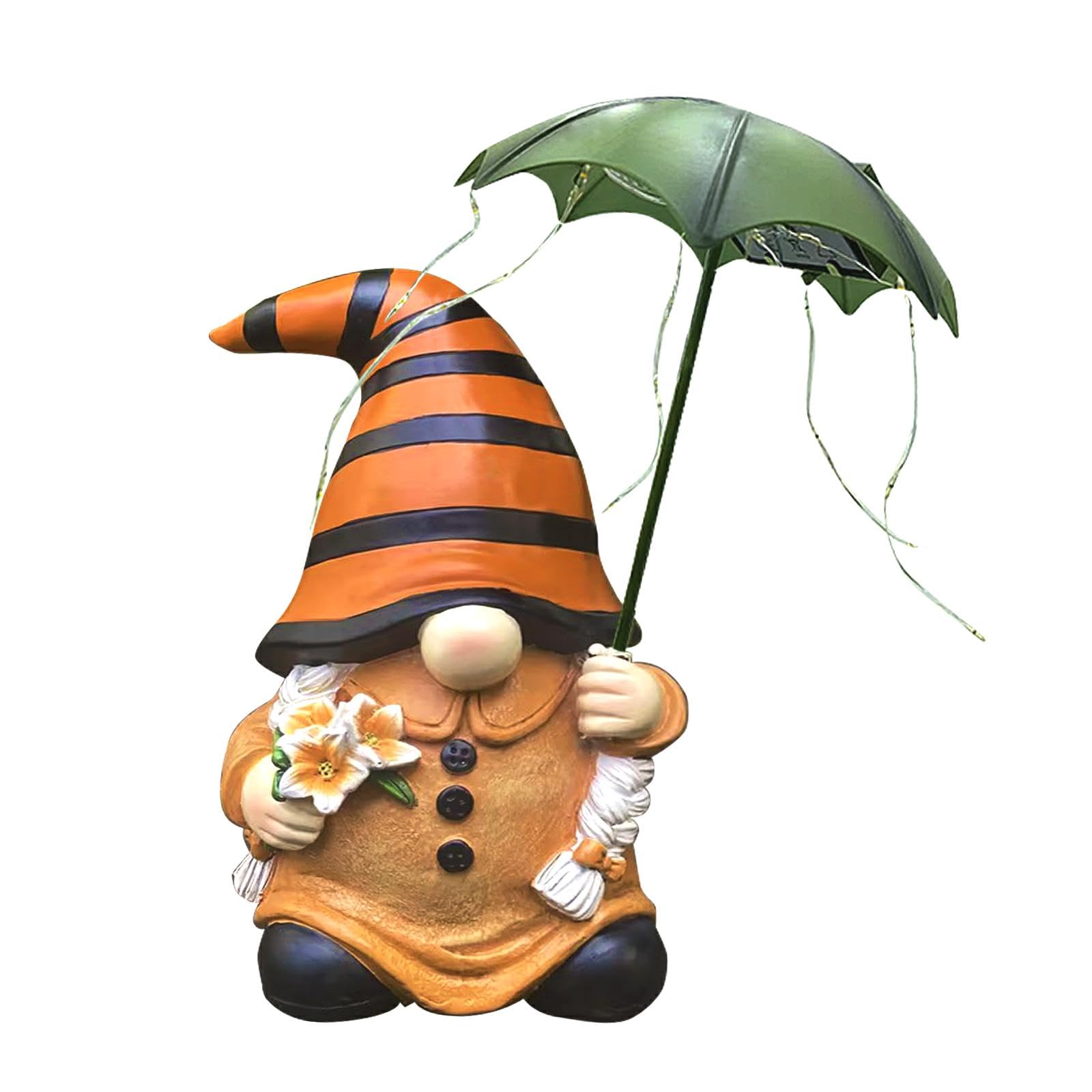 Outdoor Decor Garden Gnome Statues - Garden Gnomes Outdoor Funny with Solar Lights Waterproof, Gnomes Decorations for Yard Patio Lawn Home, Resin Christmas Ornaments Garden Gnomes Gifts for Women