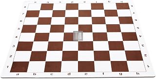 Standard Vinyl Roll Up Chess Boards - Professional Club & Tournament Chess Boards (2.25" Square, Brown Rubber)