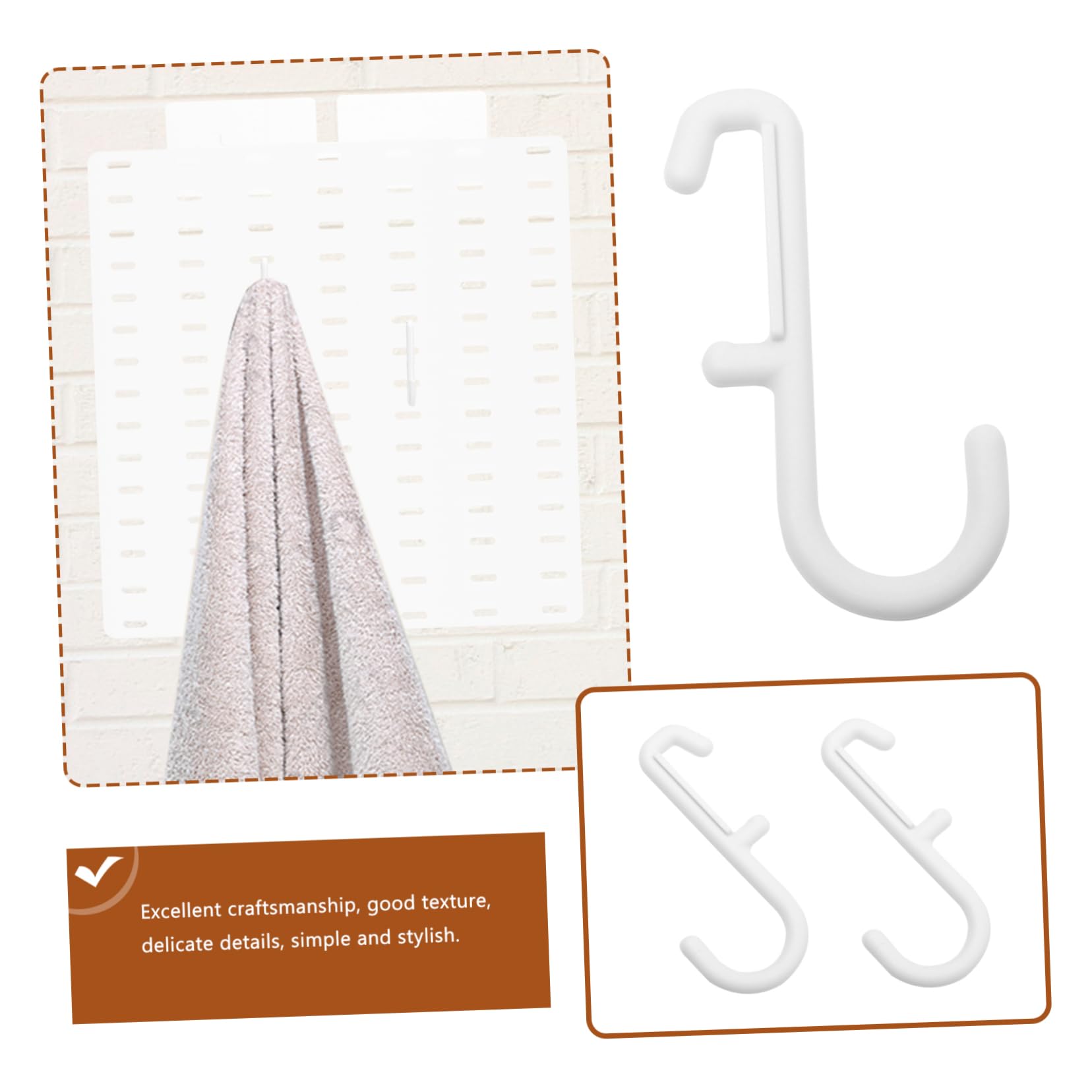 FUNOMOCYA Hooks for Shelves Peg Holes 7pcs Peg Board Shelf Hooks Sturdy and Easy to Fix