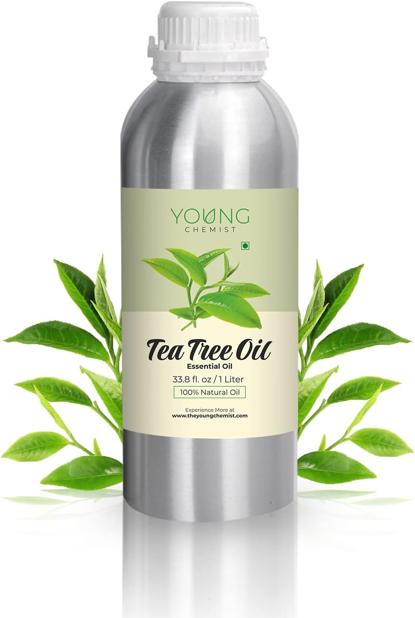 Young Chemist Tea Tree Essential Oil - 1 Litre | Industrial Size, 100% Pure for Professional Use - Acne, Antifungal, Aromatherapy, Cleaning Solutions