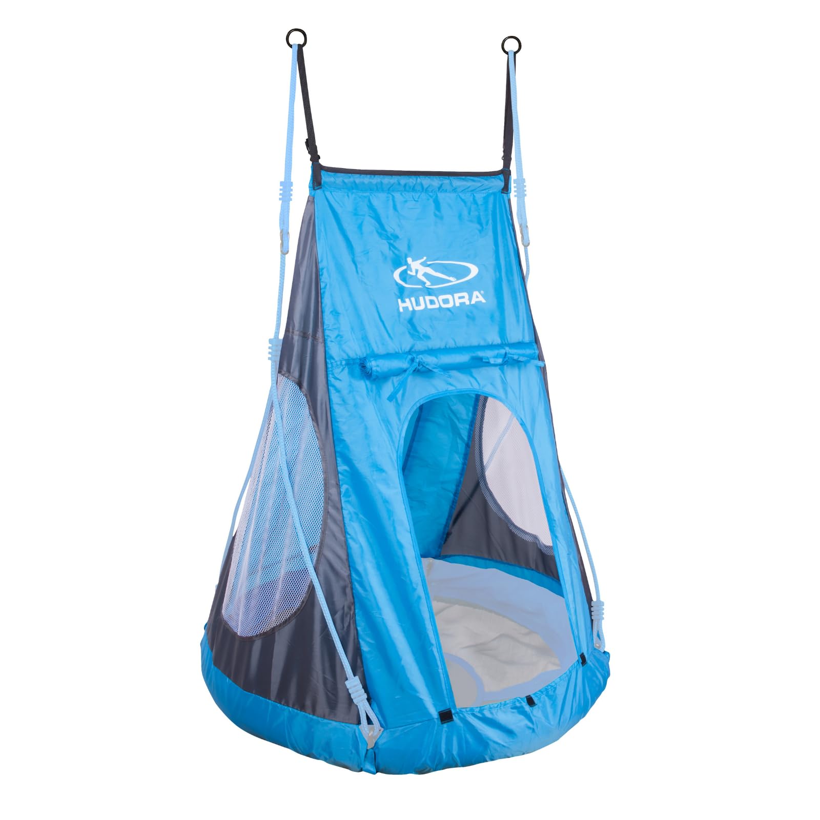 HUDORA Zeltbezug Cosy Castle - Zeltüberzug für HUDORA Nestschaukel 90 & 110/120 in blau/Lemon - Polyester-Schaukelzelt für Innen- & Außenbereiche - Schaukelüberdachung für Kinder & Erwachsene