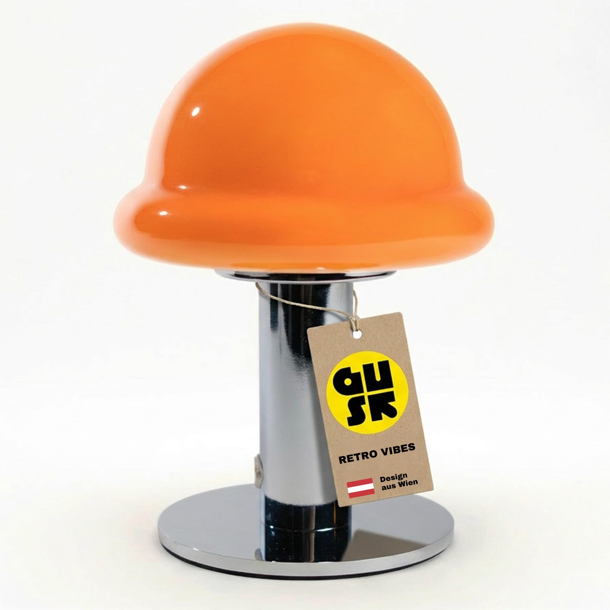 GUS Interior Concepts Pilzlampe Orange, kabellose LED Tischlampe, dimmbar, USB-C, Mushroom Lamp, Pilz Tischlampe für Wohnzimmer, Schlafzimmer und Büro