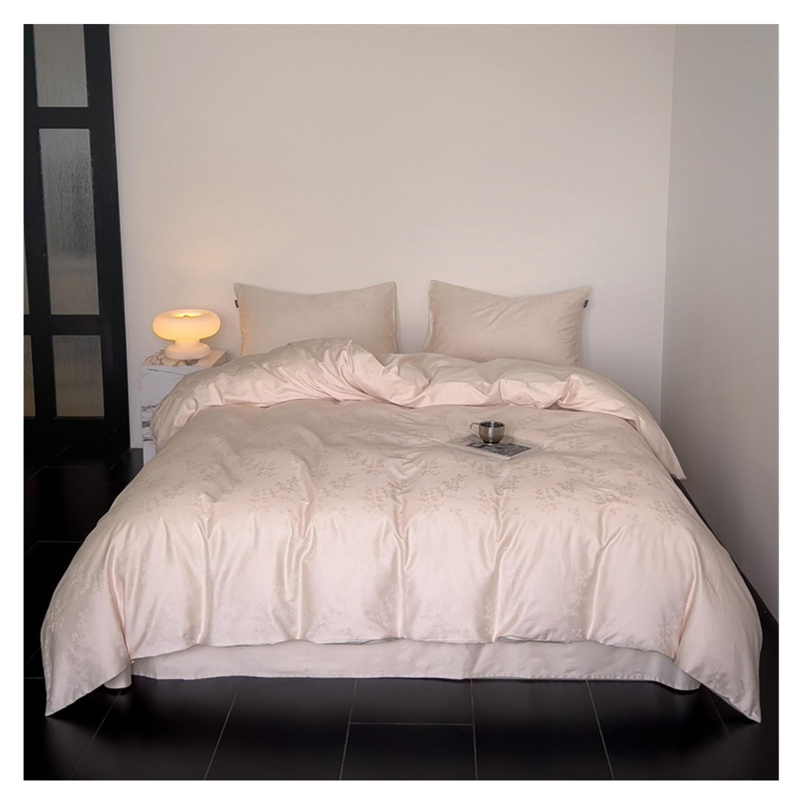 Housse de couette en jacquard fin de coton parure de lit luxe pour chambre élégante