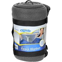 Cloudz Cozy Fleece Airplane Travel Blanket for Your Flight, Car, Camping, Home or Comforting Warmth Anywhere! - Grey