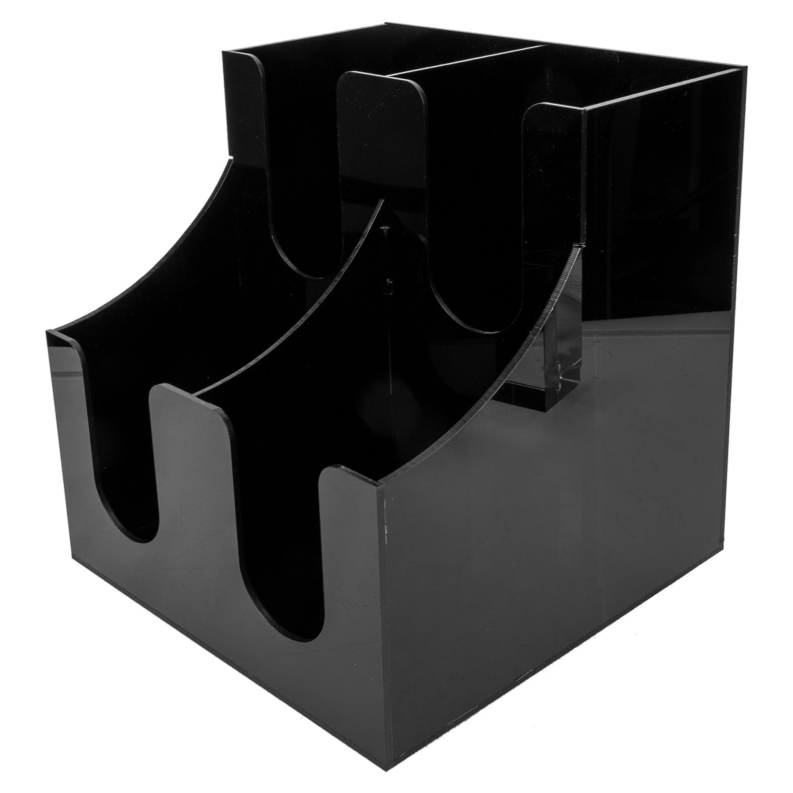 Abaodam Estante Organizador Que Ahorra Espacio y Recursos de Vasos de Papel de Acrílico Negro Diseño para Encimera Adecuado para Cafeterías y Tiendas