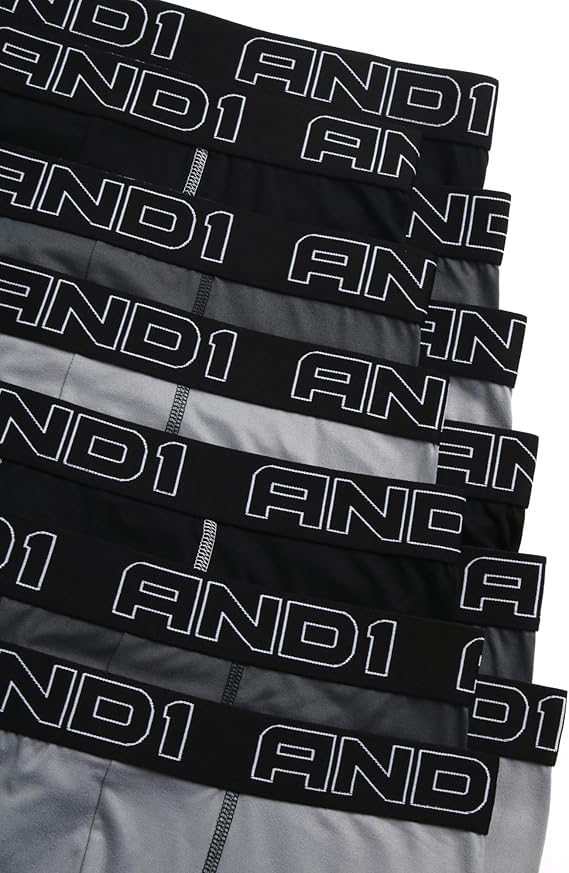 AND1 Mens Boxer Briefs - 12 Pack Sport Performance Compression Mens Boxers, No Fly Pouch - Moisture Wicking Underwear for Men2