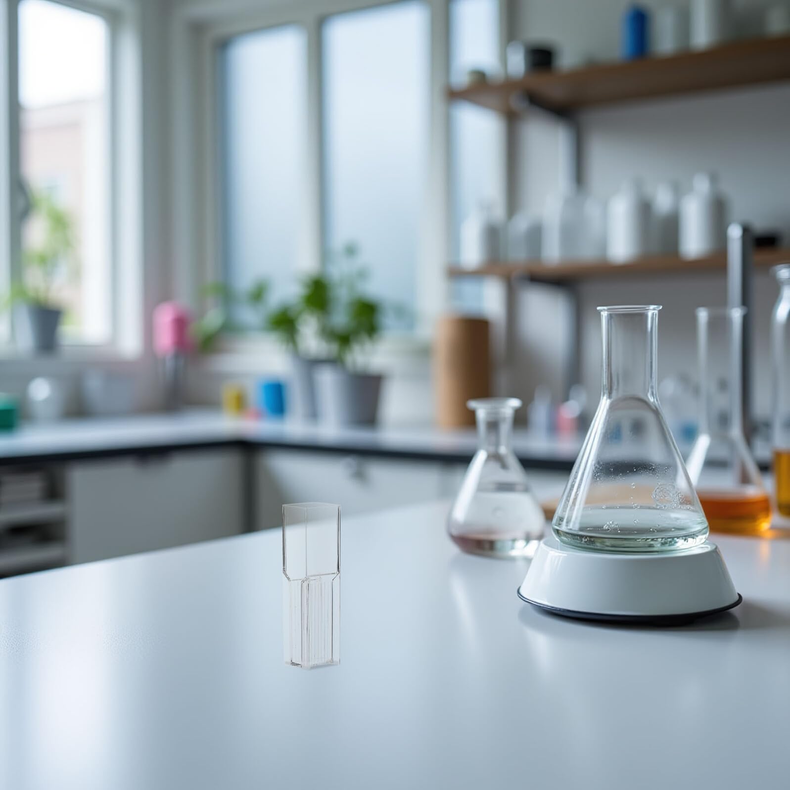 PRETYZOOM 100 Stück 1,5 ml Quadratische Kunststoff Küvetten mit Vier Optischen Fenstern Transparente Labor Küvetten für Kolorimetrische Analyse und Chemische Experimente