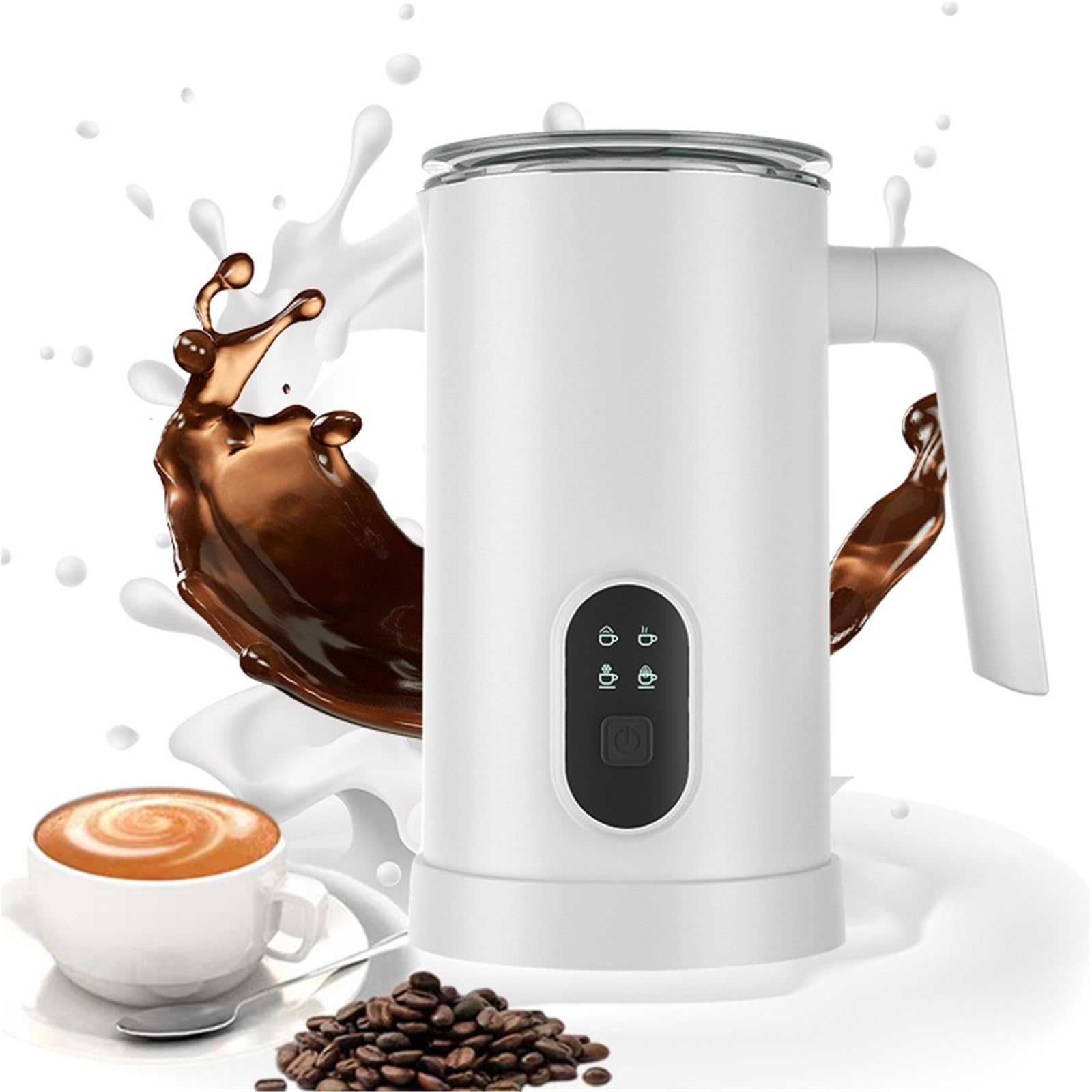 Elektryczny spieniacz do mleka 4 w 1, automatyczny spieniacz do mleka na gorąco i zimno, szybki spieniacz i podgrzewacz do kawy, latte, cappuccino, matcha, 350 ml