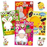 FLYAB Easter Stickers for Kids 24 Sheets Easter Make A Face Stickers Make Your Own Easter Animals St