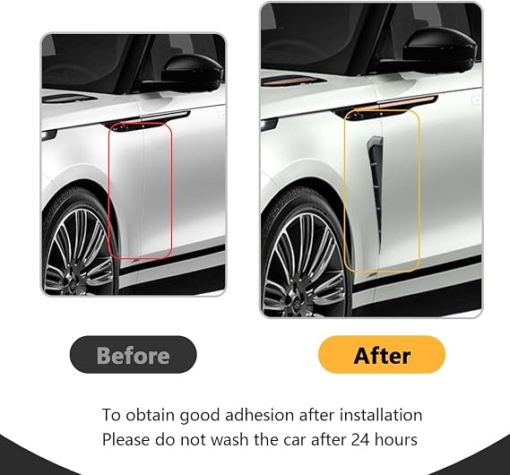 POVITI 2PCS Car Fender Side Vents, Carbon Fiber Spoiler Body Decoration, Auto Exterior Accessories Air Inlet Grille Trim, Black