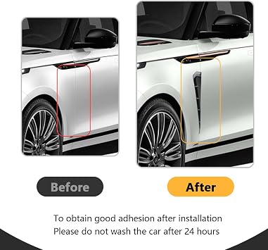 POVITI 2PCS Car Fender Side Vents, Carbon Fiber Spoiler Body Decoration, Auto Exterior Accessories Air Inlet Grille Trim, Black