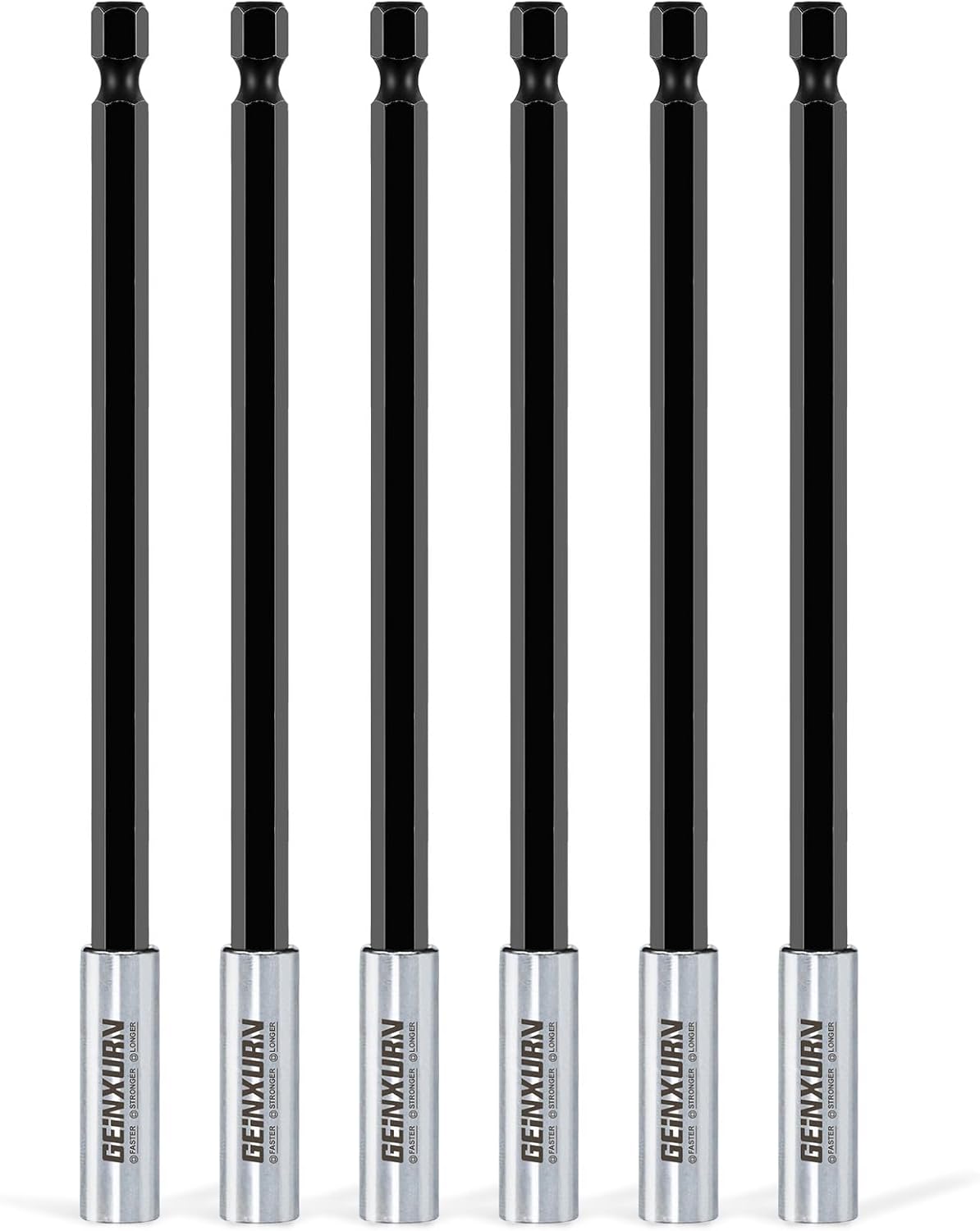 6Pc 6Inches Screwdriver Bit Holders, Cr-V Extension Socket Drill Bit Magnetic Holder Hex Shank Quick-Change Drill Bit Guide