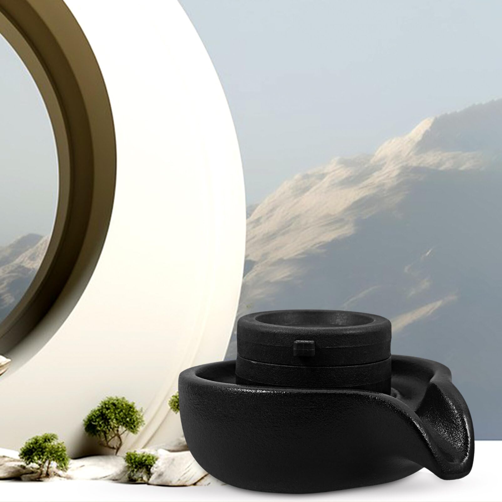 Fontana Decorativa Pietra Con Mulino Per Pesci Accessorio Per Acquario Per e Balconi Stile Creare Atmosfere Rilassanti