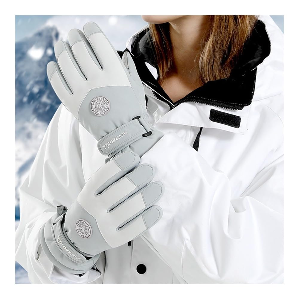 Wodoodporne rękawice narciarskie damskie zimowe rękawiczki z ekranem dotykowym rękawice śnieżne z podszewką polarową ciepłe rękawice termiczne do snowboardu narciarstwa biegania