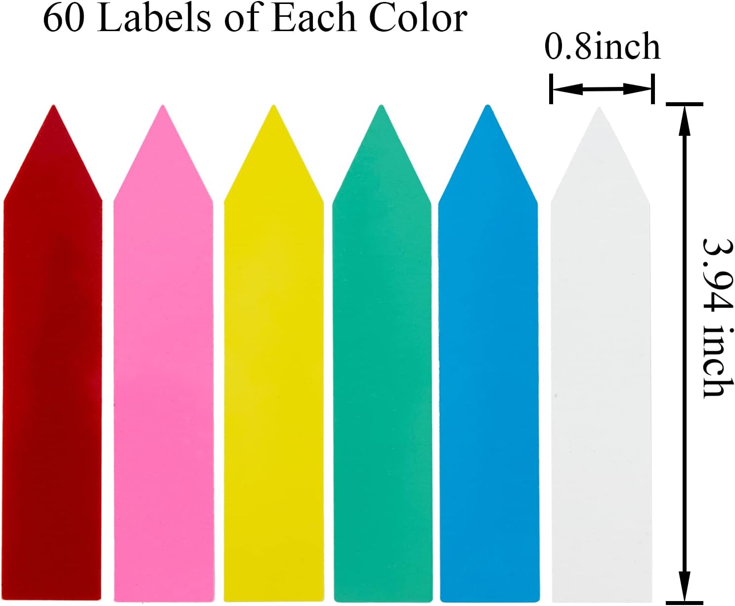 360 Pcs 4 inch Plastic Plant Nursery Garden Labels 6 Colors Pot Marker Garden Stake Tags Waterproof Plant Markers, Plant Labels for Seedling Garden Markers Tags, Vegetable Gardening Tags - Image 2