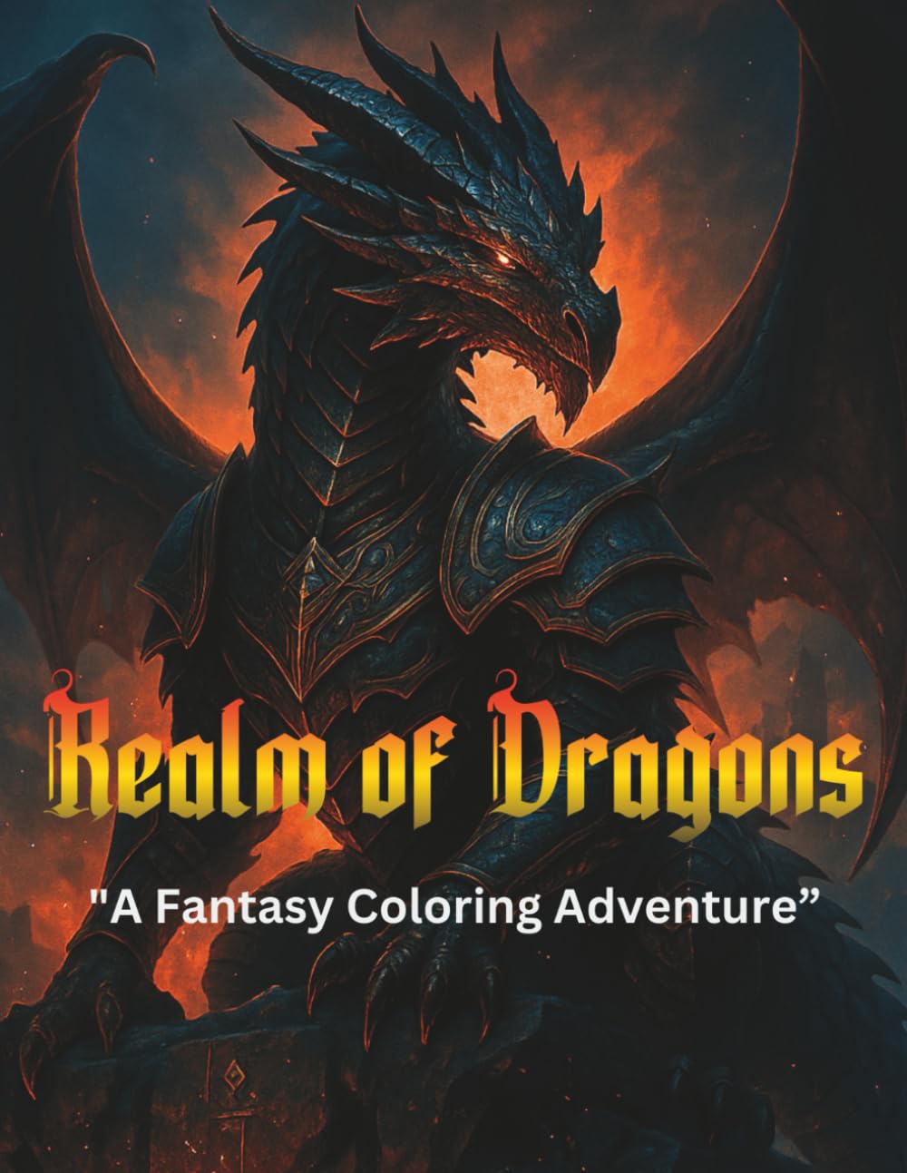 “Realm of Dragons: A Fantasy Coloring Adventure”: Powerful Dragons, Battle Armor & Fantasy Landscapes to Inspire Creativity