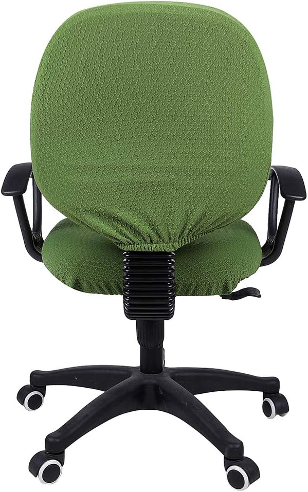 Smiry Ergonomic Office Chair Armrest Pads Green, Set of 2 Stretch Jacquard Office Computer Chair Seat Covers Green, Seat + Backrest Cover