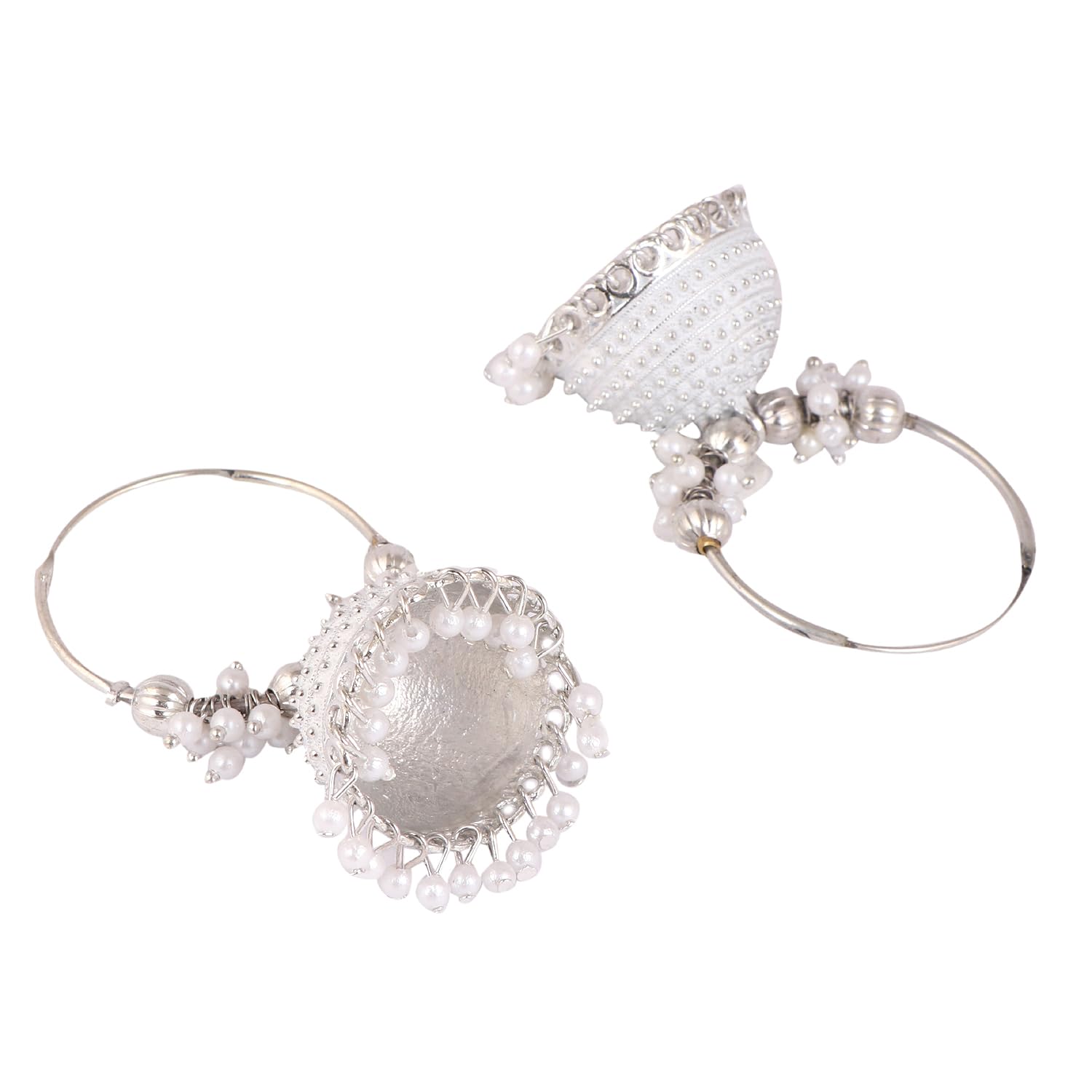 Keviv White Traditonal Ethnic Studded Gold Platted Big Oxxidize Dome Shaped Jhumka Jhumki Earrings For Women & Girls (B0D38D5LC6) Amazon Price History, Amazon Price Tracker