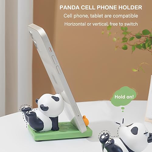 Miniatura 3 de Lindo soporte de teléfono celular de panda de yoga para escritorio, adorable oso soporte para teléfono inteligente para escritorio, soporte único