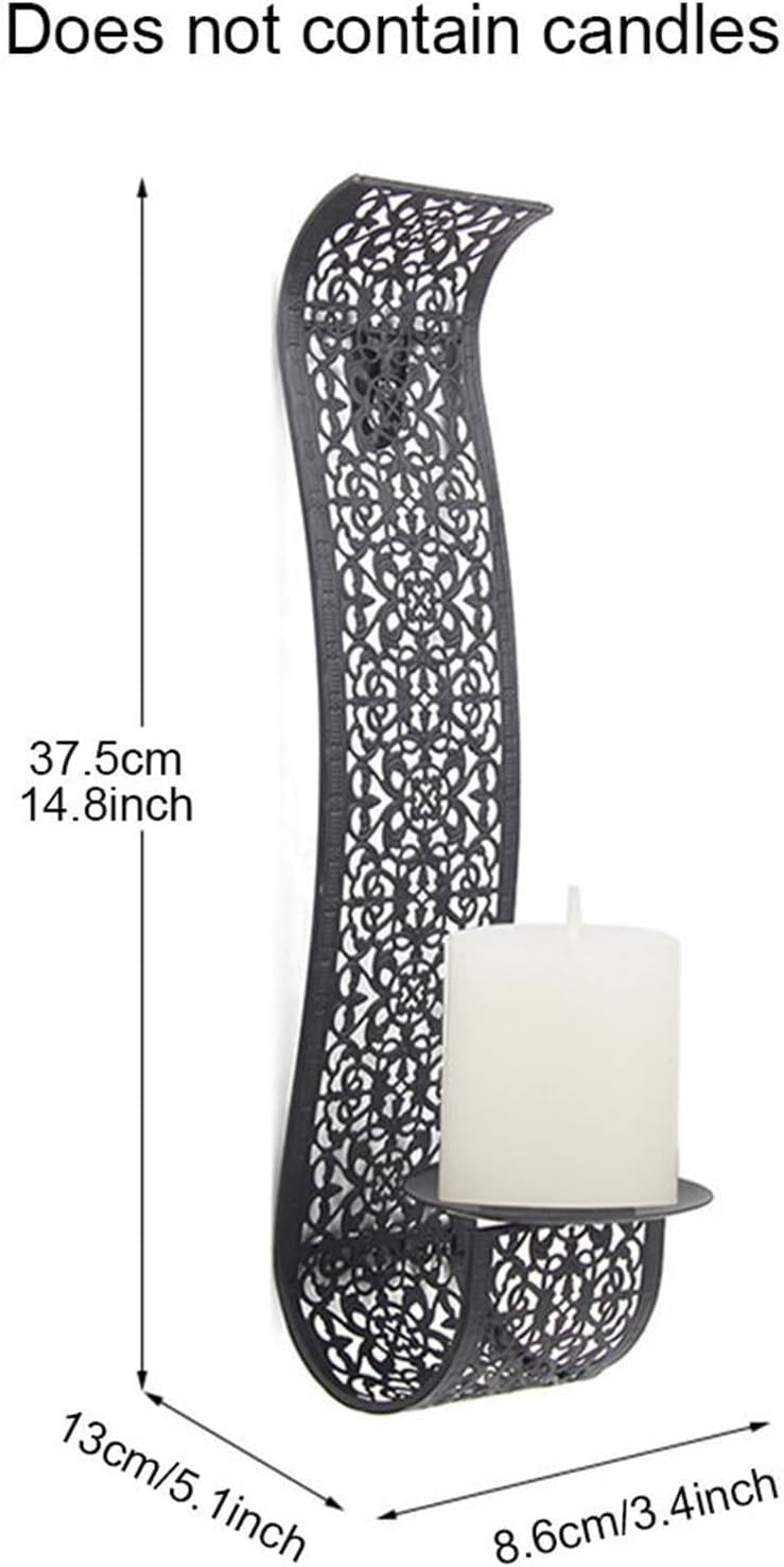 Candle Sconces 2pcs Wall Mounted Candle Holder Candle Sconces for Living Room S Shaped Iron Candlestick Home Decor