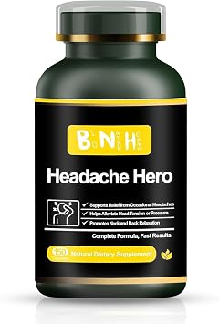 Headache Hero - Relaxes Head & Neck Muscles - Helps Prevent Future Migraines - Not for Immediate Relief - Improves Oxygen to Brain - 14 Natural Ingredients - Tension in Shoulders & Scalp - 150 Count
