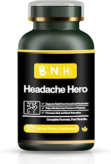 Headache Hero - Natural Head & Neck Muscle Relaxer Supplement - Migraine Prevention Support - Promotes Brain Oxygen Circulation - 14 Natural Ingredients - Non-Immediate Relief - 150 Count