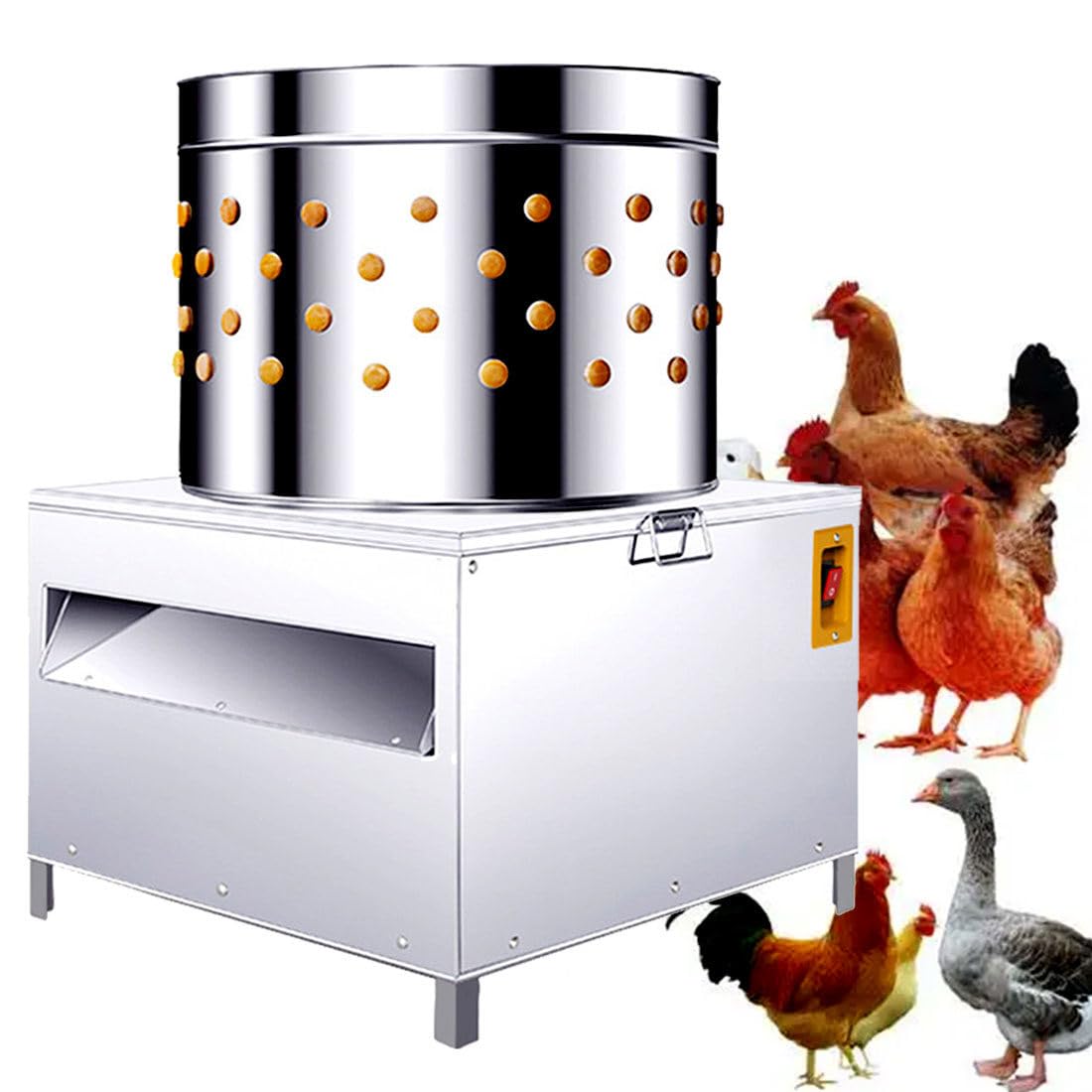 Desplumadora de pollo automática de acero inoxidable con capacidad de 50 litros