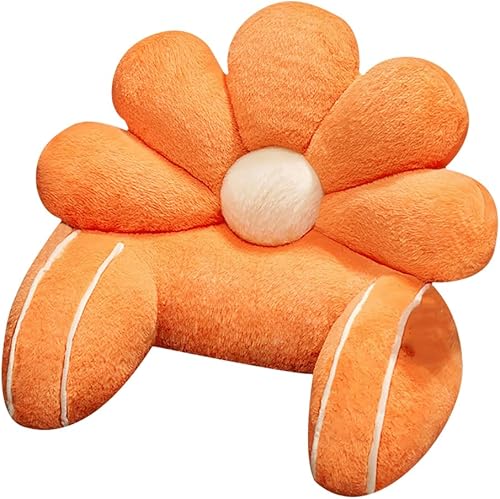 VIVASIGHT Almohada de lectura para descansar en la cama con soporte para el brazo, bonita almohada de piel sintética en forma de flor, almohada de