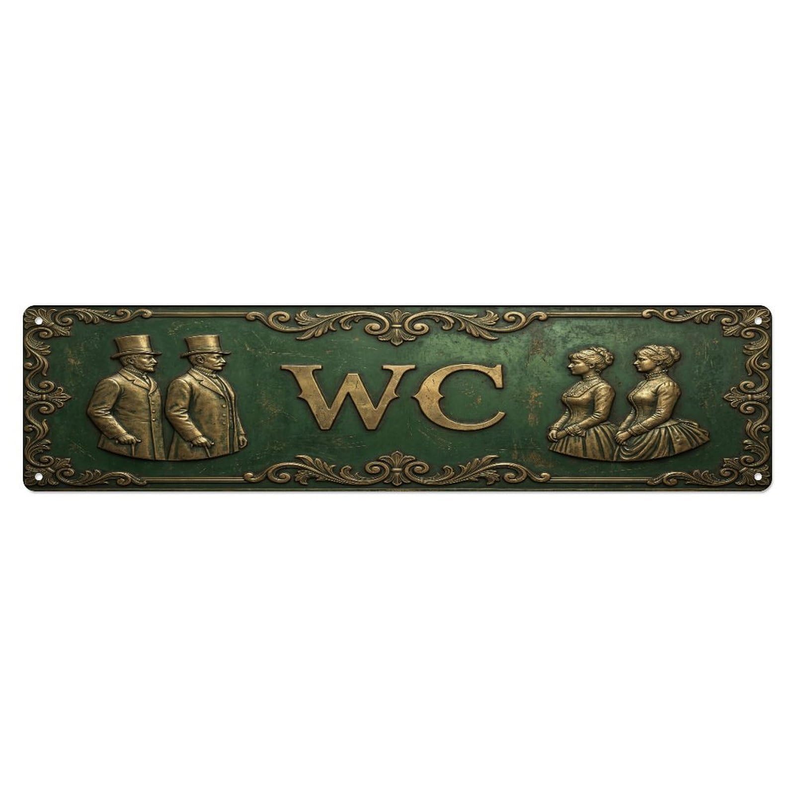 Tgrcjimh Style Metal Tin Sign Vintage Victorian Decor Wc Toilet