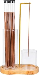 2 in 1 Incense Holder for Sticks, Wooden Anti-ash Incense Stand/Burner Set with Glass Ash Catcher & 3 Storage Tubes for Meditation Yoga Spa Women Girls Home Office Decor