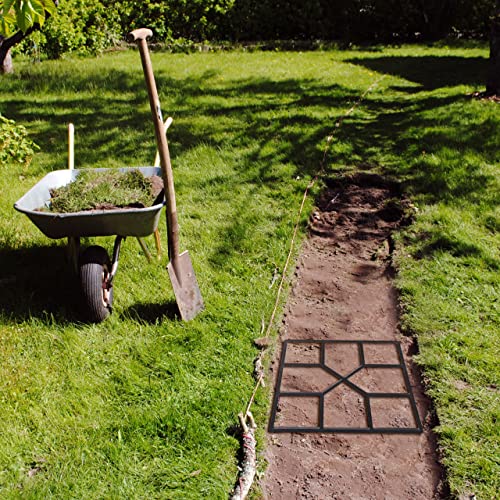 Relaxdays Pflasterform, 2er Set, Pflaster & Gehwege, Schalungsform, Garten, Beton Gießform, HBT: 4x40,5x40,5 cm, schwarz