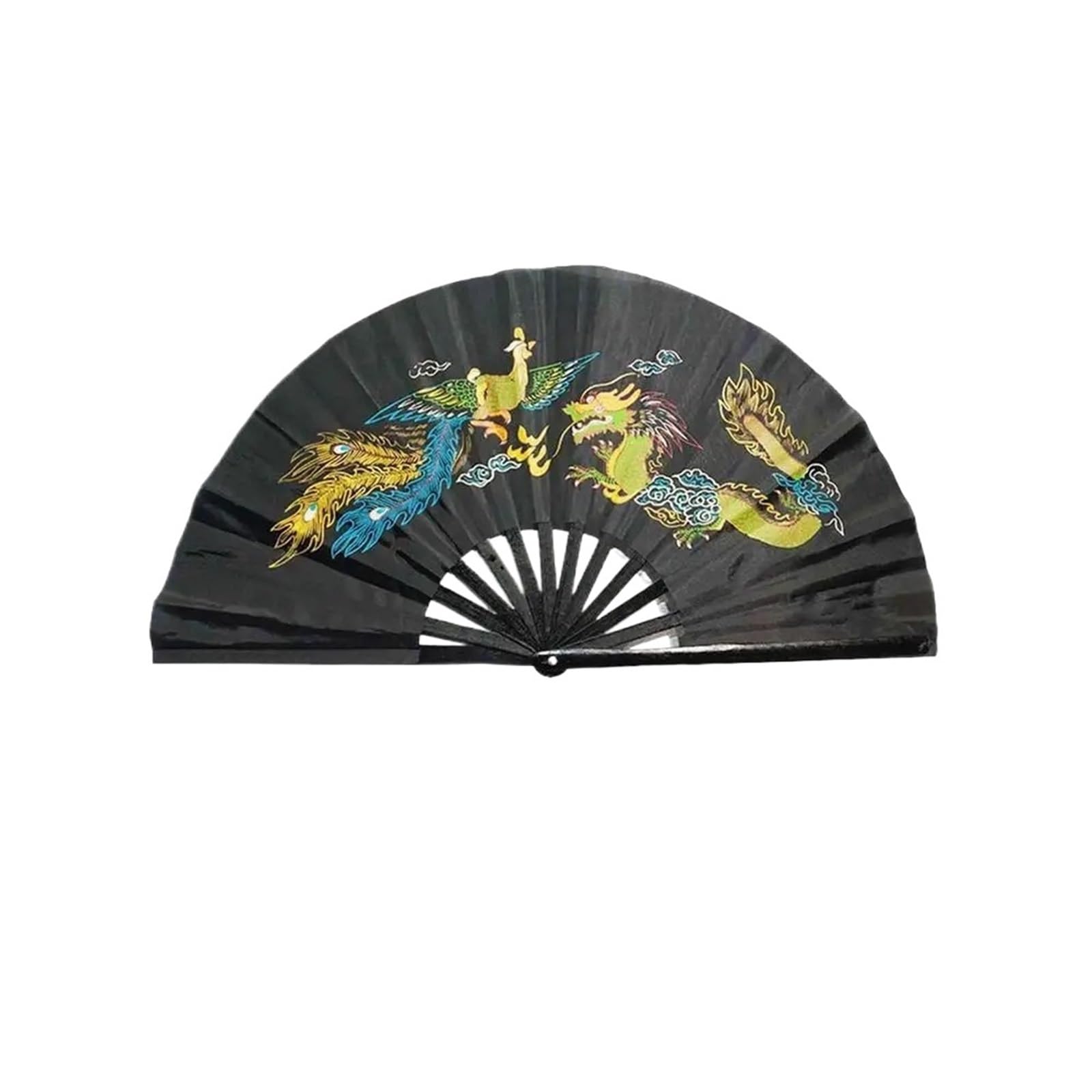 MDSIOKHJ Tai Chi Fan Kung Fu Tai Chi Fan 33cm Right Hand Performance Martial Arts Fans Wushu Products 13inch for Fitness(Color 2)