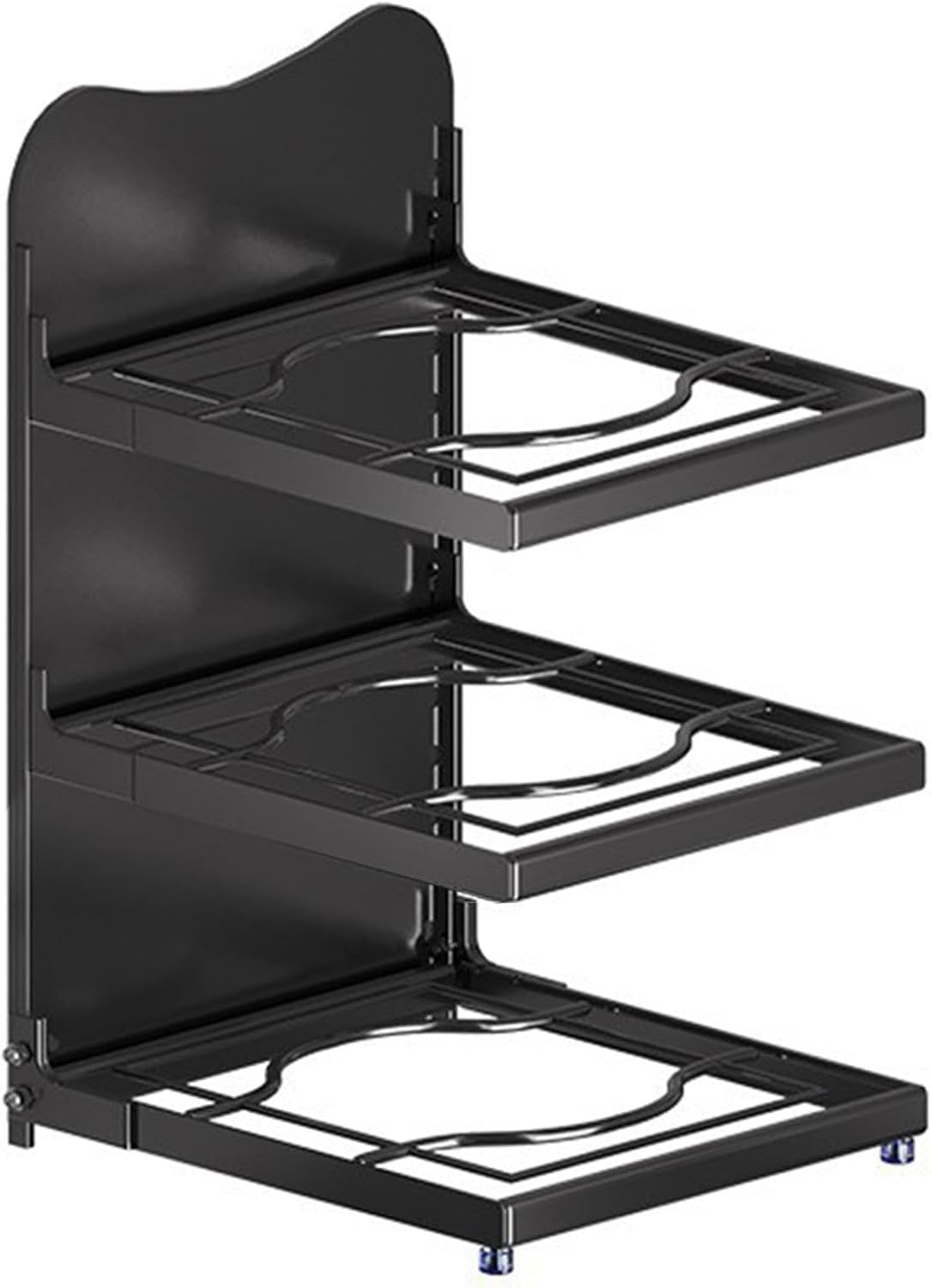 Versatility Adjustable Pan & Pot Rack for Kitchen Organization & Storage, Heavy Duty Pot Pan Rack Under Sink Organizers, Pot Lid Holders,4-Tier
