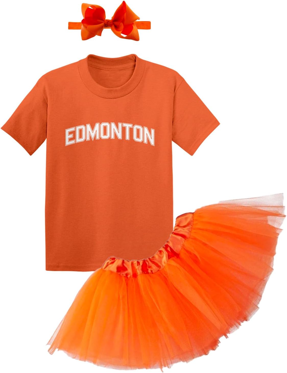 Edmonton - State Proud Strong Pride Sports Baby Bodysuit + Tutu Skirt + Bow Headband Set