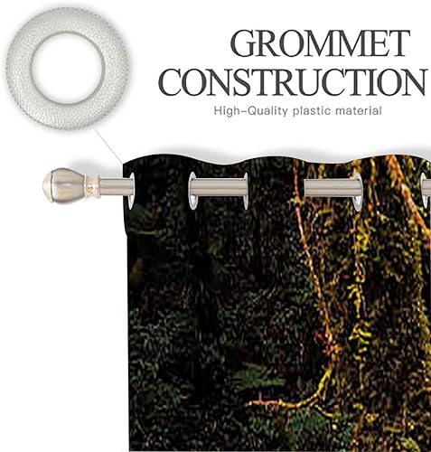 Miniatura 4 de Cortinas opacas con ojales, aislamiento térmico, ahorro de energía, cascada, abajo de los acantilados, 2 paneles de 28 pulgadas de ancho x 39