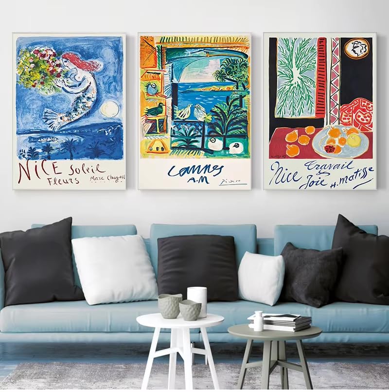 Affiche de voyage française Matisse et Picasso pour sublimer votre salon moderne