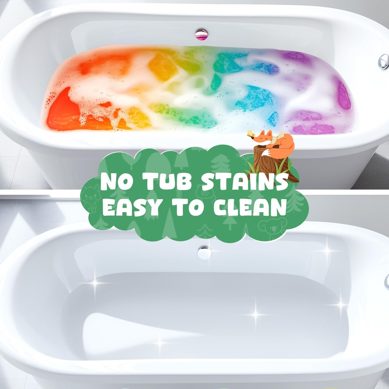 Bath Bombs for Kids with Surprise Toys Inside Koala Brown Bear Squirrel Fox, STEM Bath Bomb Potions, 4-Pack Colorful Fun Bubble Bath, Cool Foam Explosion, Perfect Gifts Ages 3-12 Boys Girls