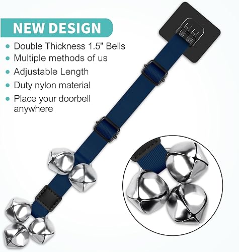 Vista 28 de BLUETREE Paquete de 2 timbres para perros de alta calidad, campanas ajustables para entrenar a tu cachorro de la manera fácil, 7 timbres extra