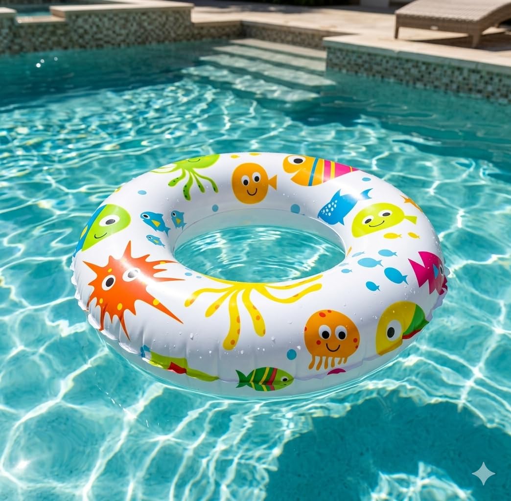 Pool Party Swimming Learing Ring for Girls Boys Kids Swimming Tube Inflatable Swim Tube Portable Kids Swimming Pool for Backyard and Outdoor Water Fun (7 inch)-picture-27