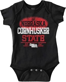 Brisco Brands Nebraska NE Corn Logo Souvenir Baby Romper Boys or Girls
