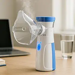Nebulizador Premium Portátil Ultrassônico Inalador Silencioso, Recarregável, Infantil E Adulto, Alívio Respiratório, Marca VARENZIA